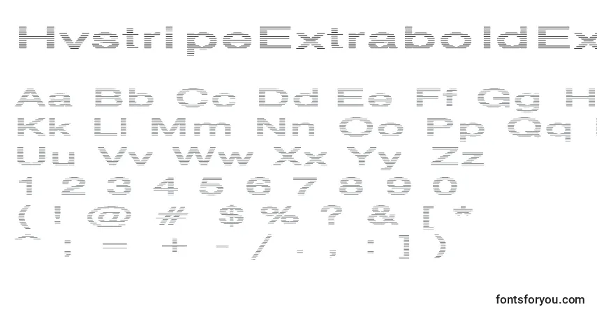 Schriftart HvstripeExtraboldEx – Alphabet, Zahlen, spezielle Symbole