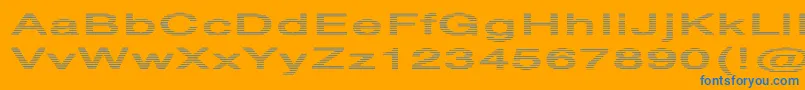 HvstripeExtraboldEx-Schriftart – Blaue Schriften auf orangefarbenem Hintergrund