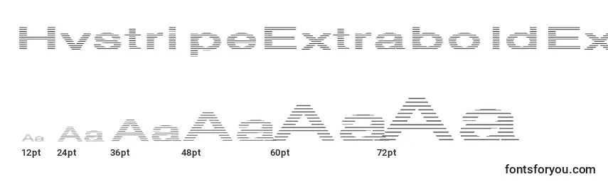 Размеры шрифта HvstripeExtraboldEx