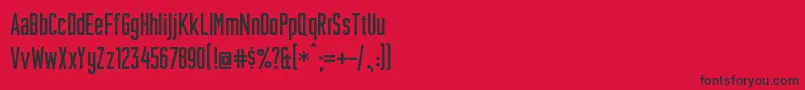 Plakativ-Schriftart – Schwarze Schriften auf rotem Hintergrund