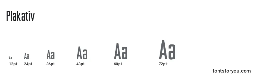 Размеры шрифта Plakativ
