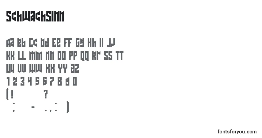 Schwachsinn font – alphabet, numbers, special characters