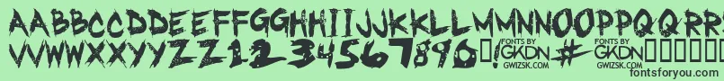 GwizskRegular Font – Black Fonts on Green Background