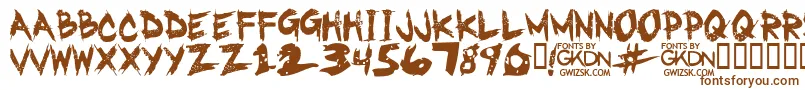 Шрифт GwizskRegular – коричневые шрифты на белом фоне