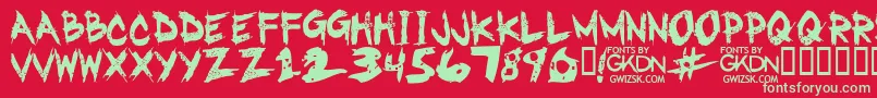 GwizskRegular Font – Green Fonts on Red Background