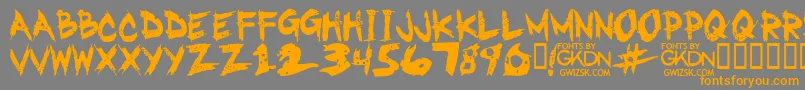 fuente GwizskRegular – Fuentes Naranjas Sobre Fondo Gris