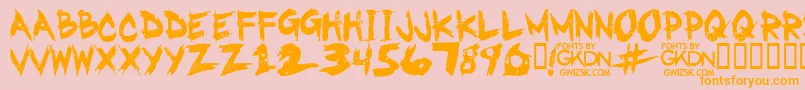 GwizskRegular Font – Orange Fonts on Pink Background