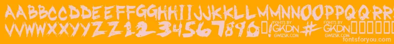 Fonte GwizskRegular – fontes rosa em um fundo laranja