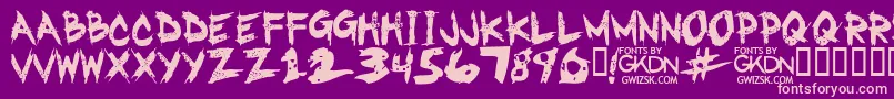 GwizskRegular Font – Pink Fonts on Purple Background