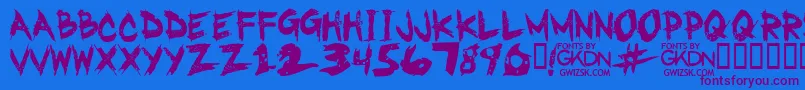 GwizskRegular Font – Purple Fonts on Blue Background