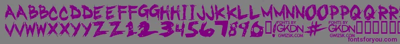 GwizskRegular-fontti – violetit fontit harmaalla taustalla
