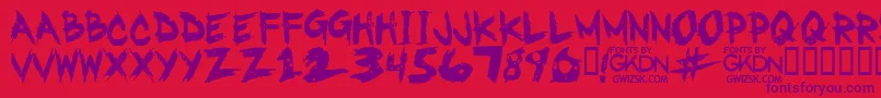 GwizskRegular Font – Purple Fonts on Red Background