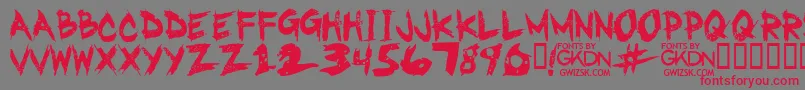 GwizskRegular Font – Red Fonts on Gray Background