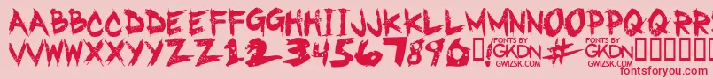 GwizskRegular Font – Red Fonts on Pink Background