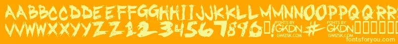 GwizskRegular Font – Yellow Fonts on Orange Background