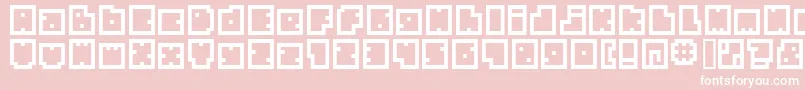 Bmbia-Schriftart – Weiße Schriften auf rosa Hintergrund