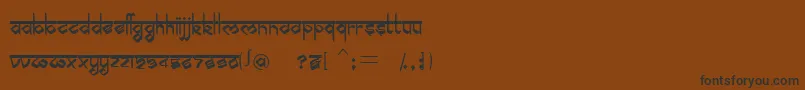 フォントBilingmimarathiRegular – 黒い文字が茶色の背景にあります
