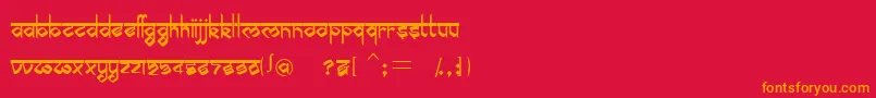 フォントBilingmimarathiRegular – 赤い背景にオレンジの文字