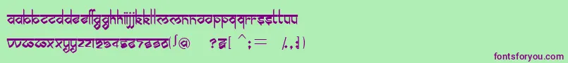 Шрифт BilingmimarathiRegular – фиолетовые шрифты на зелёном фоне