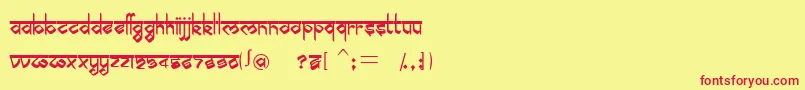 Шрифт BilingmimarathiRegular – красные шрифты на жёлтом фоне