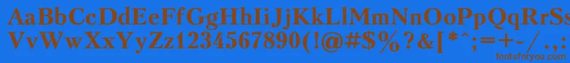 PeterburgBold Font – Brown Fonts on Blue Background