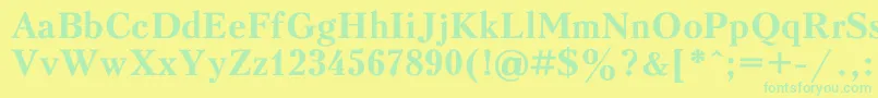 PeterburgBold Font – Green Fonts on Yellow Background