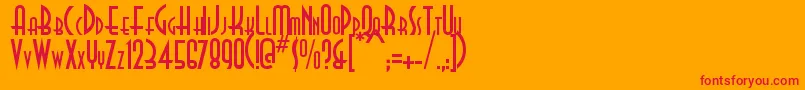DonPico-Schriftart – Rote Schriften auf orangefarbenem Hintergrund