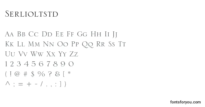Czcionka Serlioltstd – alfabet, cyfry, specjalne znaki