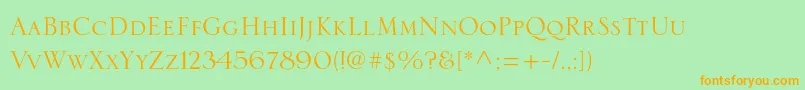 Serlioltstd Font – Orange Fonts on Green Background