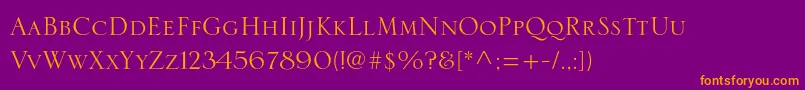 Serlioltstd Font – Orange Fonts on Purple Background