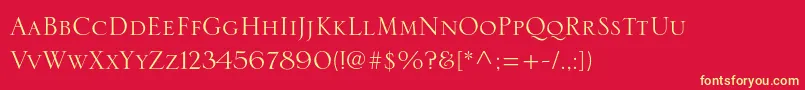 Serlioltstd Font – Yellow Fonts on Red Background