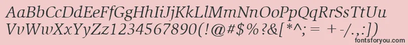 ItcSlimbachLtBookItalic Font – Black Fonts on Pink Background