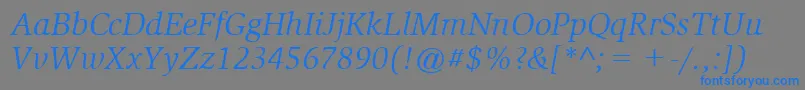 ItcSlimbachLtBookItalic Font – Blue Fonts on Gray Background