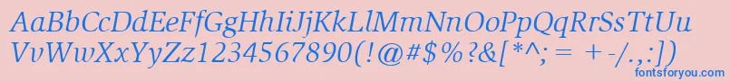 ItcSlimbachLtBookItalic Font – Blue Fonts on Pink Background
