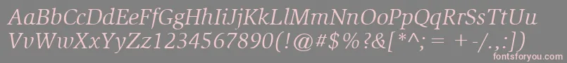 ItcSlimbachLtBookItalic Font – Pink Fonts on Gray Background