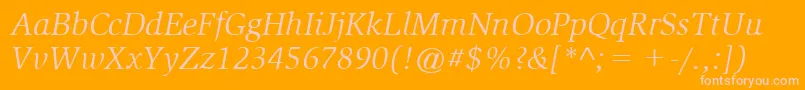 ItcSlimbachLtBookItalic Font – Pink Fonts on Orange Background