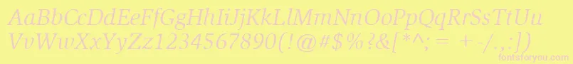ItcSlimbachLtBookItalic Font – Pink Fonts on Yellow Background