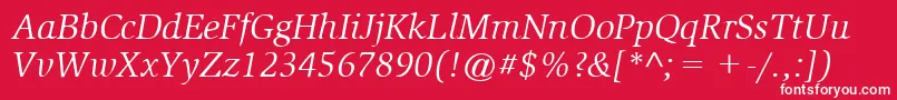 ItcSlimbachLtBookItalic Font – White Fonts on Red Background
