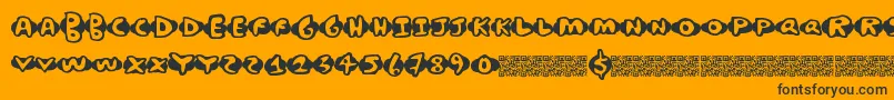 Chickenwaffles Font – Black Fonts on Orange Background