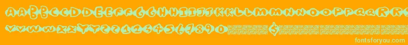 Chickenwaffles Font – Green Fonts on Orange Background