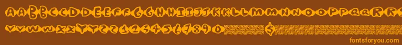 Chickenwaffles Font – Orange Fonts on Brown Background