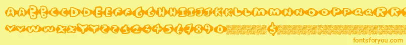 Chickenwaffles Font – Orange Fonts on Yellow Background