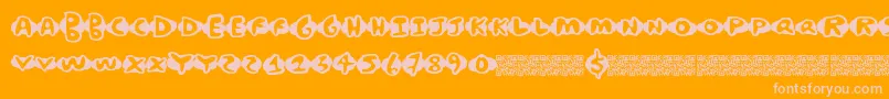 Chickenwaffles Font – Pink Fonts on Orange Background