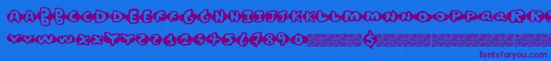 Chickenwaffles Font – Purple Fonts on Blue Background