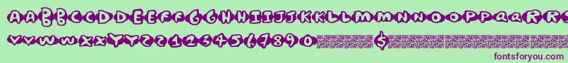 Chickenwaffles Font – Purple Fonts on Green Background