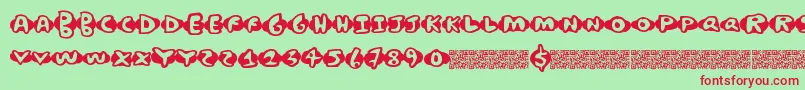 Chickenwaffles Font – Red Fonts on Green Background