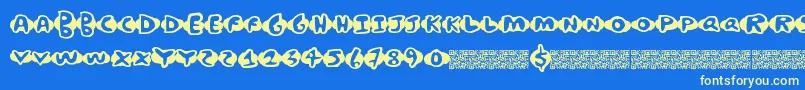 Chickenwaffles Font – Yellow Fonts on Blue Background