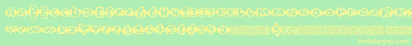 Chickenwaffles Font – Yellow Fonts on Green Background
