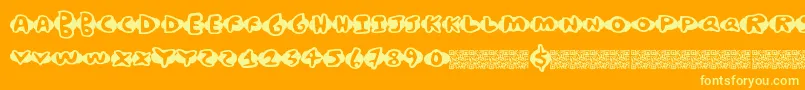 Chickenwaffles Font – Yellow Fonts on Orange Background