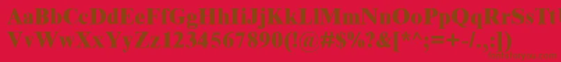 フォントTimesNewRomanMtExtraBold – 赤い背景に茶色の文字